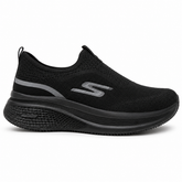 Skechers Knit Slip-On Walking Shoe – Black — image 1