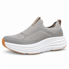 Skechers Max Cushioning Slip-On Walking Shoes – Grey / White / Gum – image 2