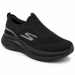 Skechers Knit Slip-On Walking Shoe – Black