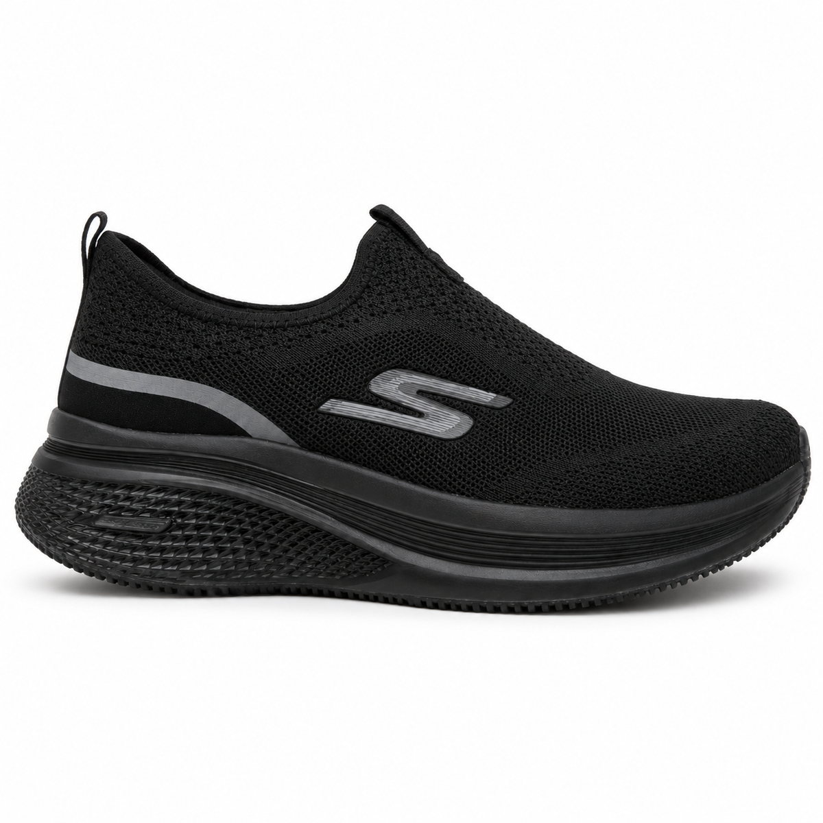 Skechers Knit Slip-On Walking Shoe – Black