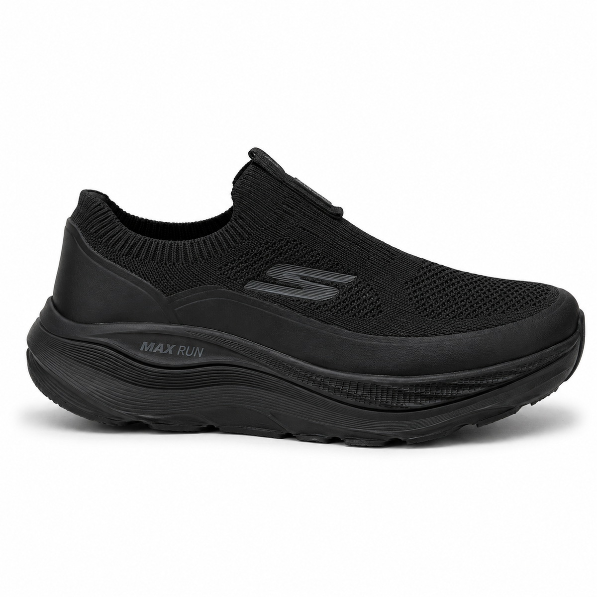Skechers Max Run Lace-Up Running Shoe – Black