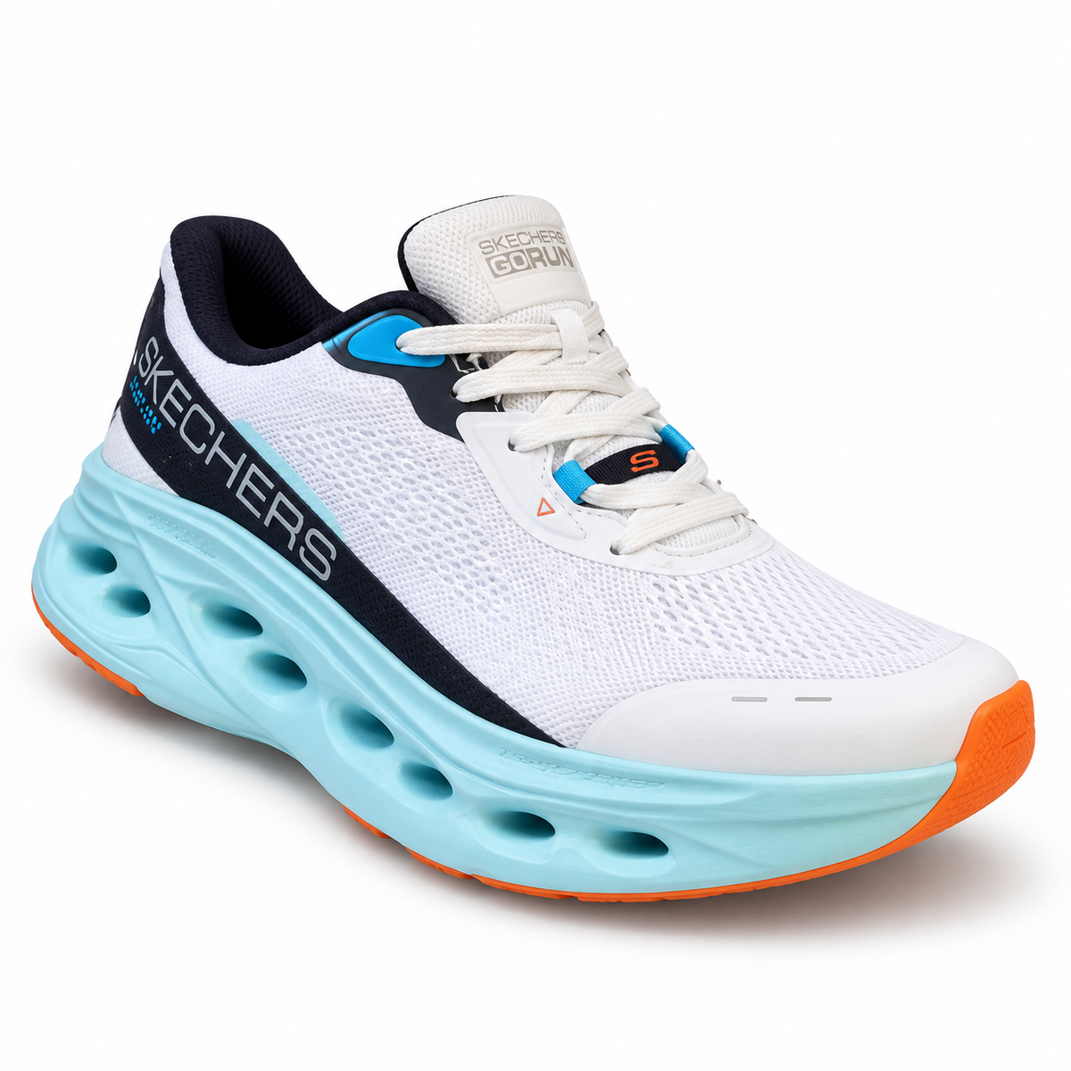 Skechers GO RUN Swirl Tech – White/Turquoise/Orange - product view 1
